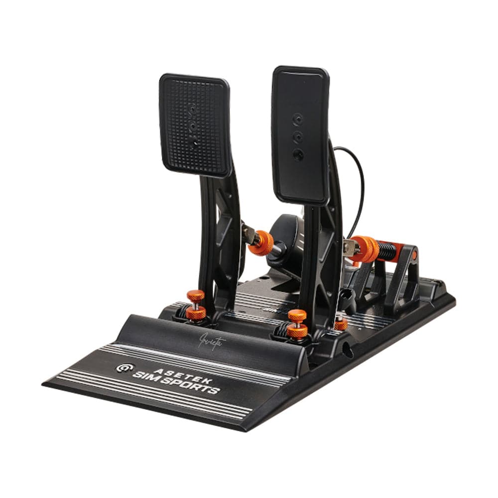 Asetek SimSports Forte Pedal Face Plates, two black accessories for racing simulator pedals, with Invicta BT branding visible.