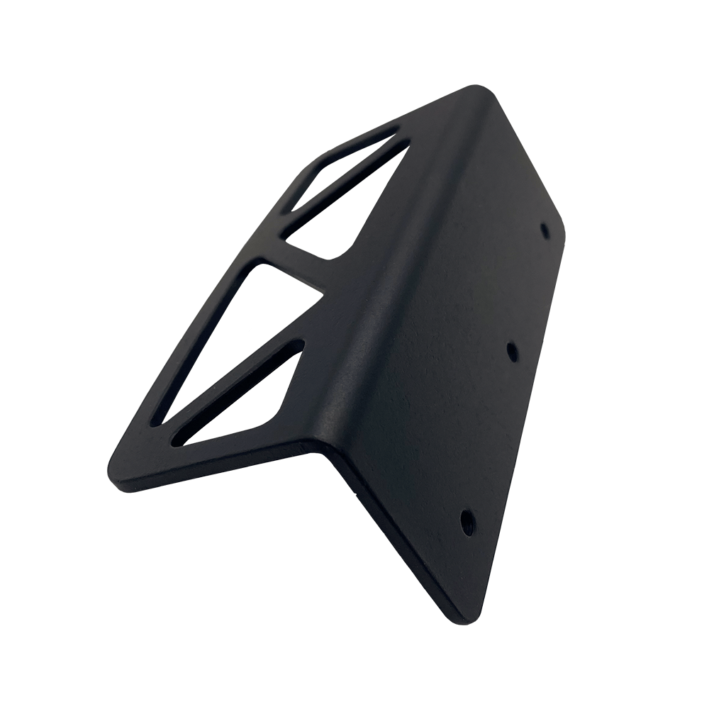 Asetek SimSports universal throttle pedal footrest, black accessory for racing simulators, shown lying flat on a white background.