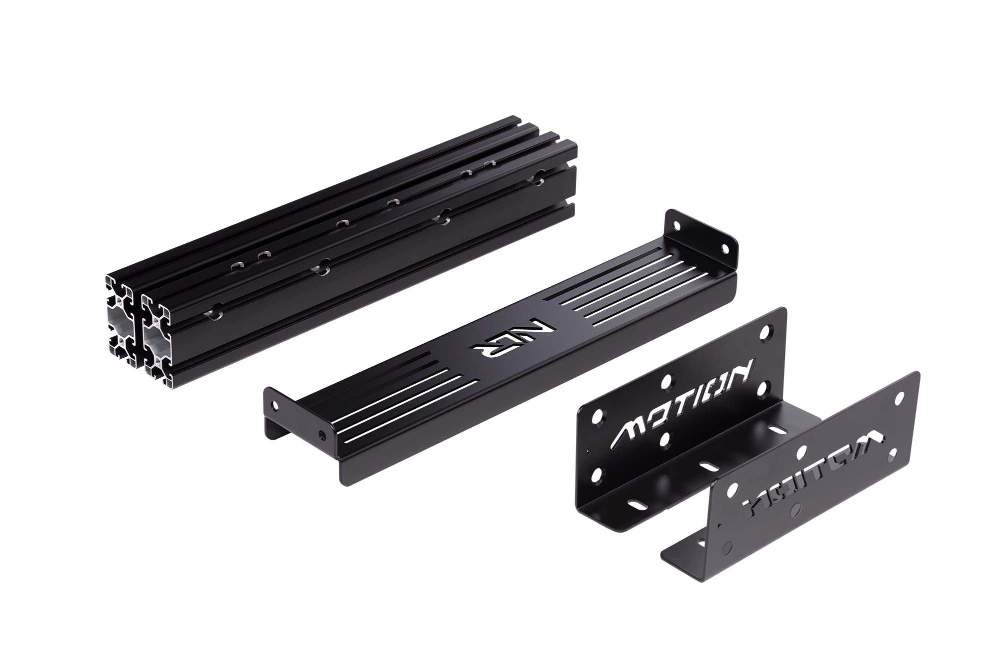 Next Level Racing Elite Motion Adaptor Upgrade Kit NLR-E013 for cockpit, shown with mounting hardware and components.