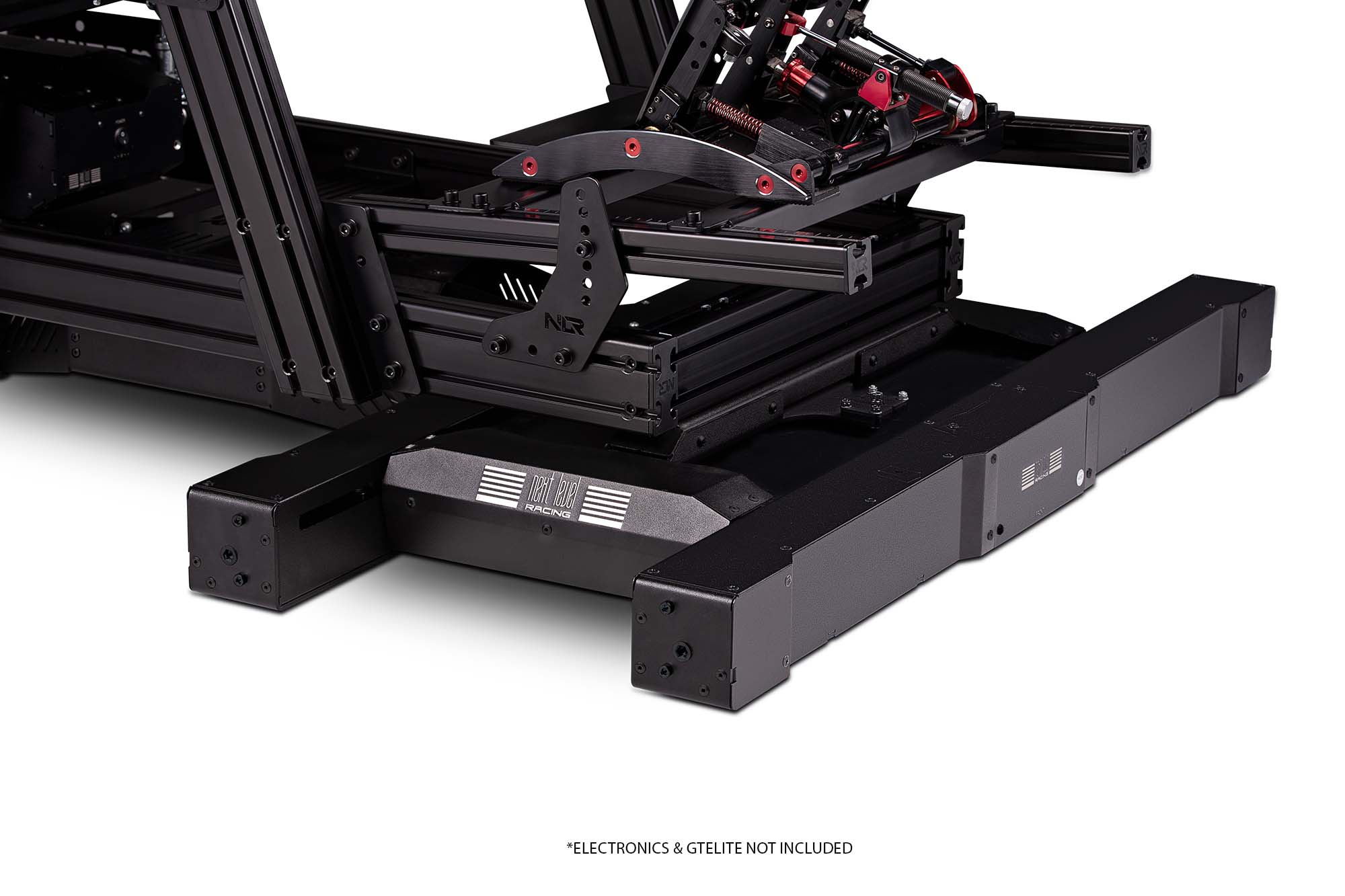 Next Level Racing Elite Motion Adaptor Upgrade Kit for cockpit, showing the ergonomic design and connection ports.
