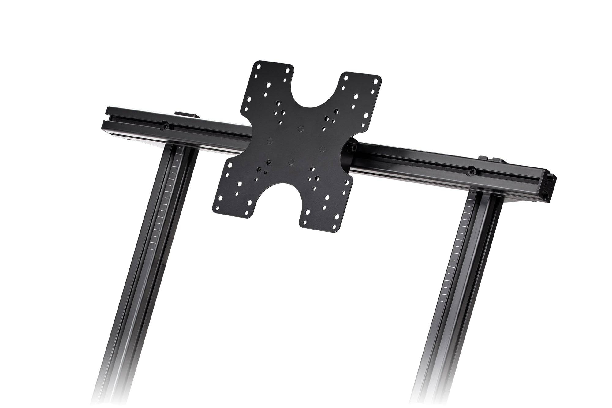 Next Level Racing Elite Direct Monitor Mount in carbon grey attached to a racing simulator setup for enhanced display positioning.