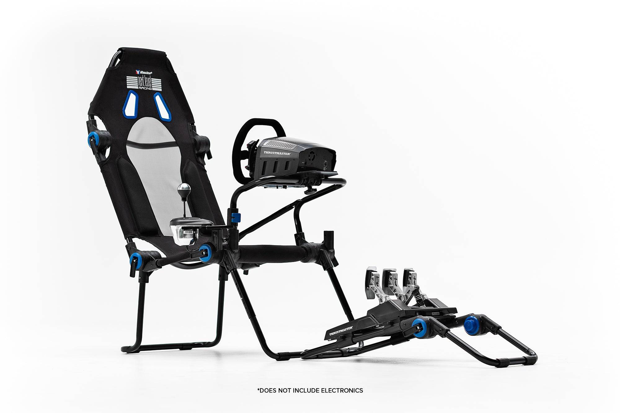 Next Level Racing F-GT Lite sim racing chassis in foldable design for Formula and GT racing, compatible with iRacing.