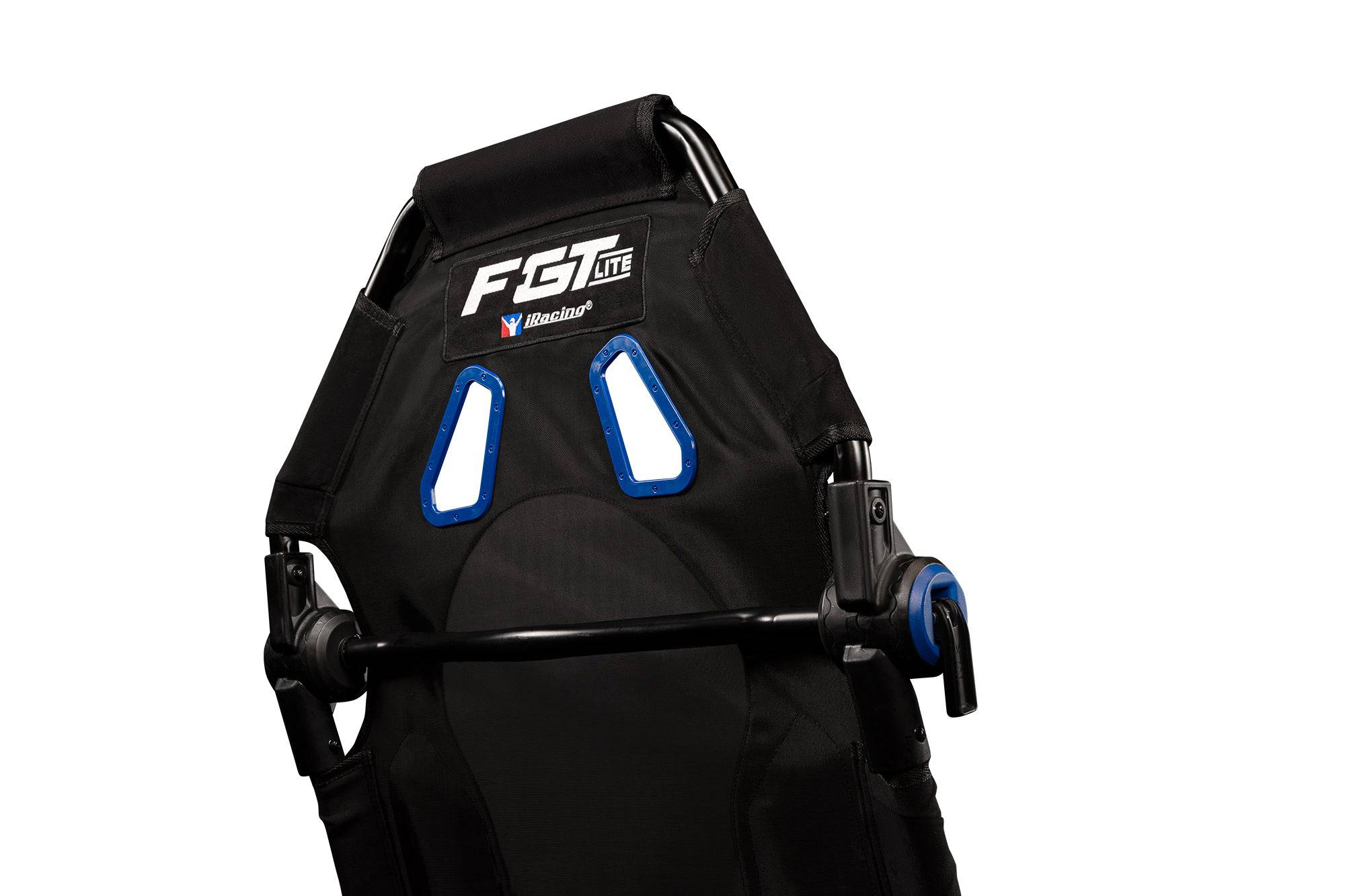 Next Level Racing F-GT Lite foldable sim racing cockpit for Formula and GT cars, designed for iRacing with adjustable features.