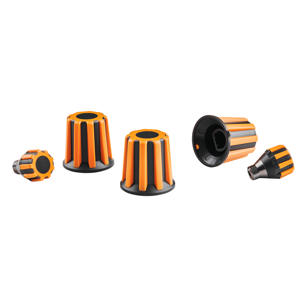 Asetek SimSports Forte wheel rim accessory with orange buttons, encoders, and a 7-way switch for racing simulation setups.