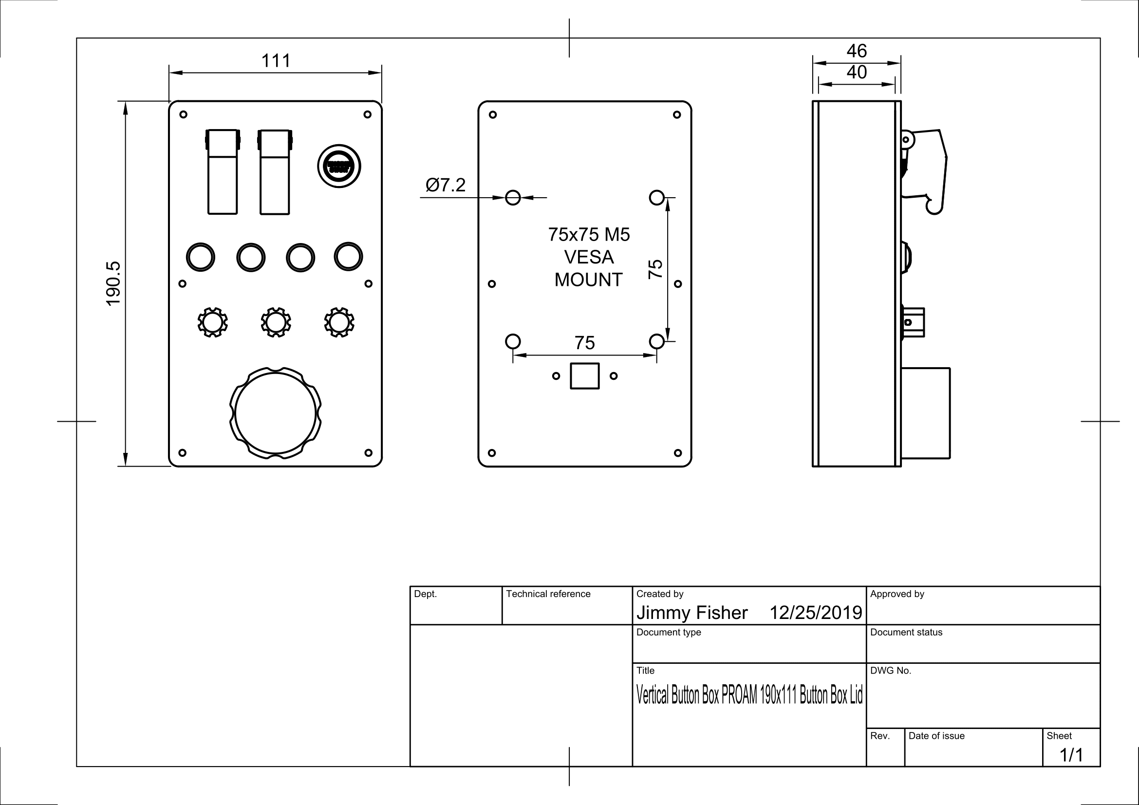 Apex Button Box Vertical Mount V1