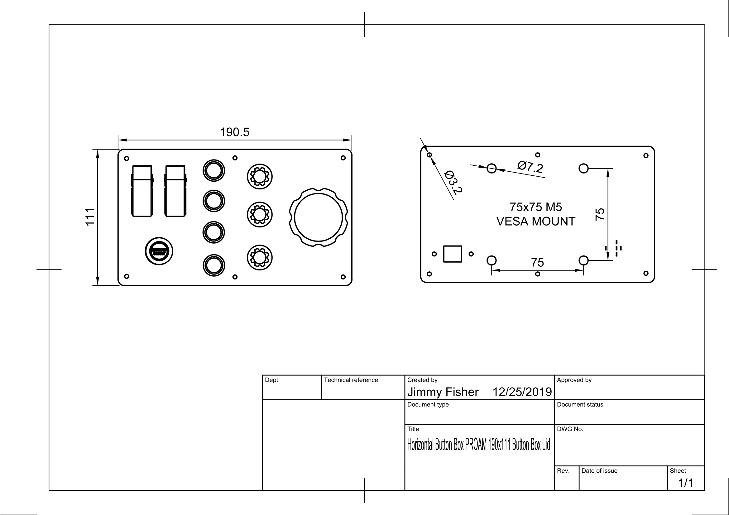 Apex Button Box Horizontal Mount V1