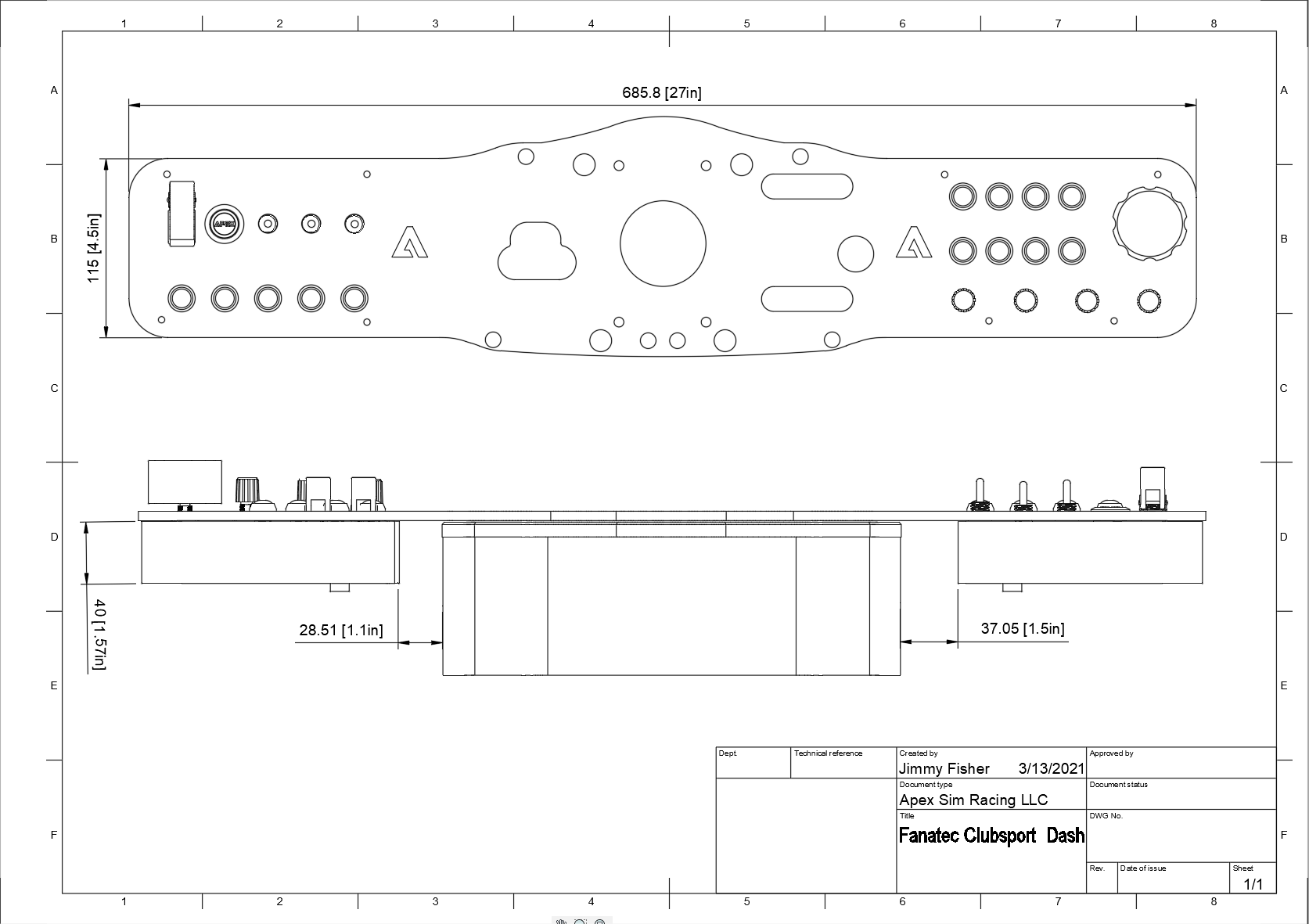 Fanatec Club Sport Dash Board