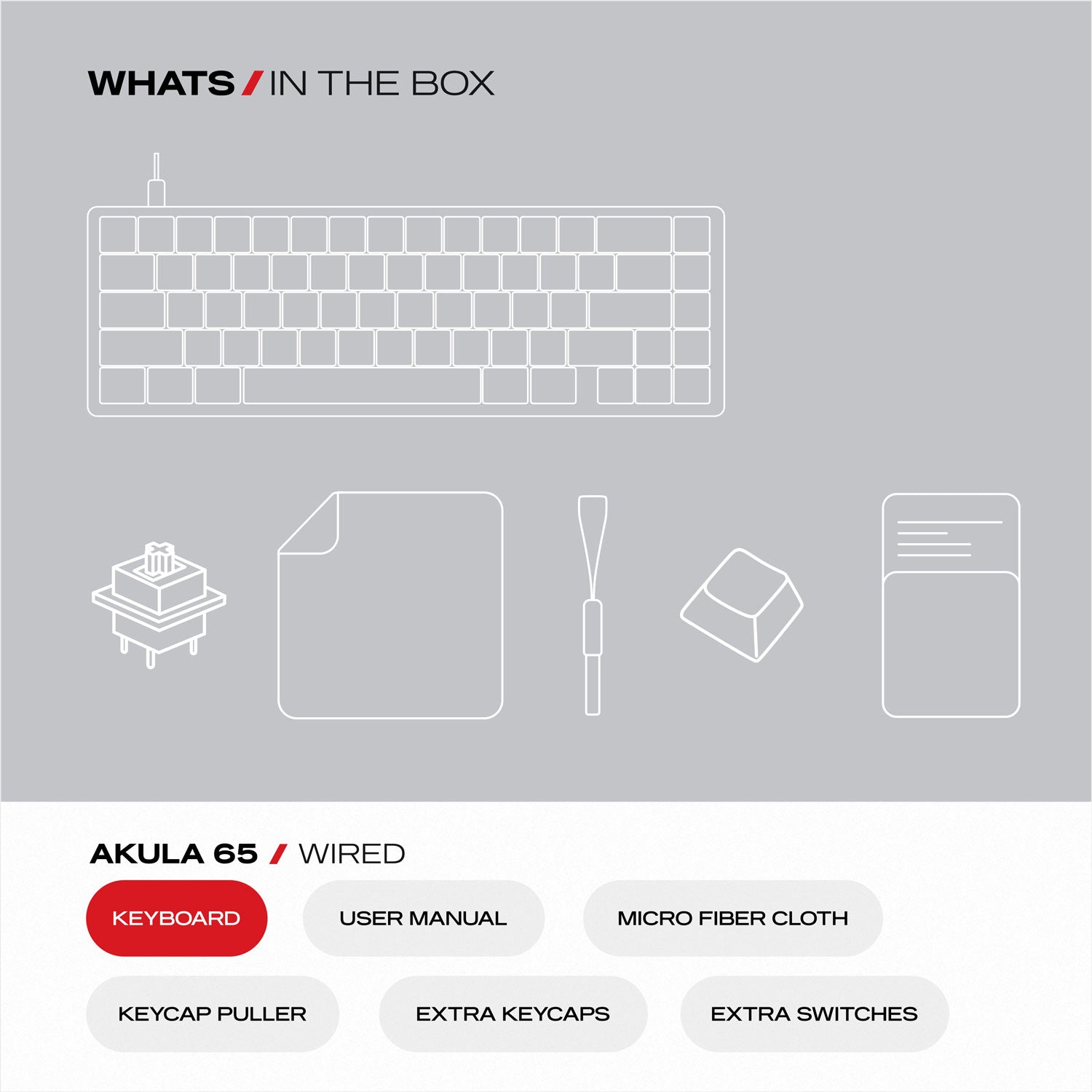 Akula 65 Lite | Compact 65% Wired Gaming Keyboard