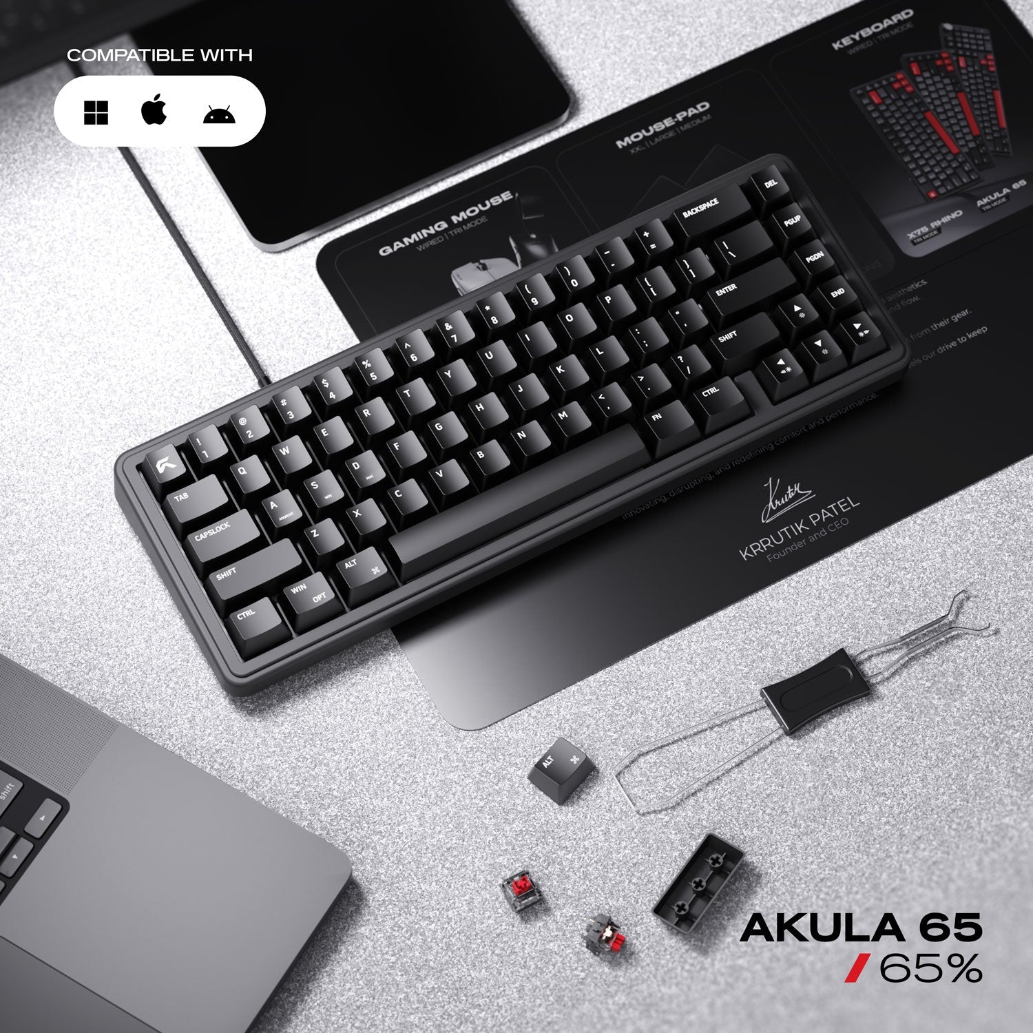Akula 65 Lite | Compact 65% Wired Gaming Keyboard