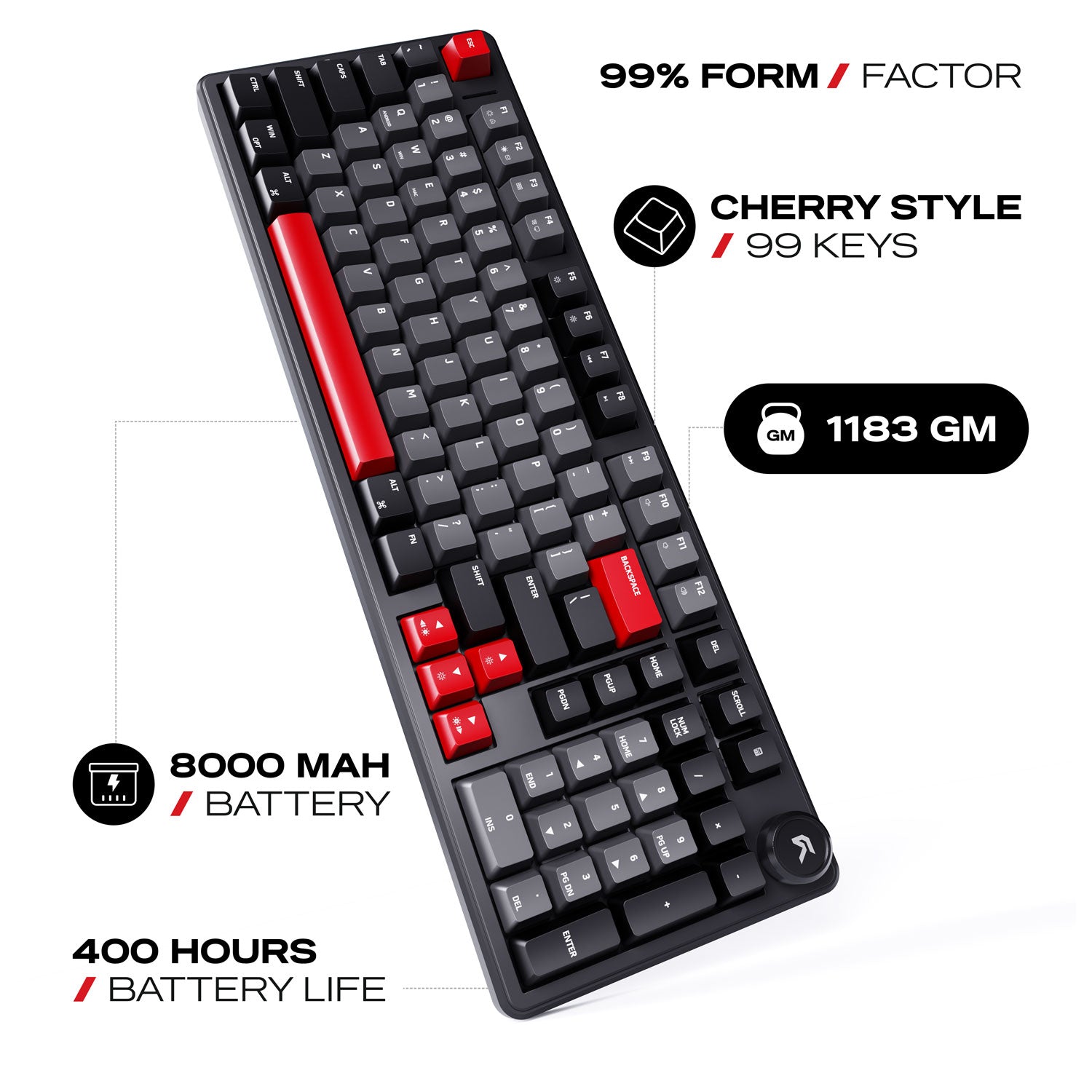 Akula 99 | Compact Full-Size Tri-Mode Gaming Keyboard
