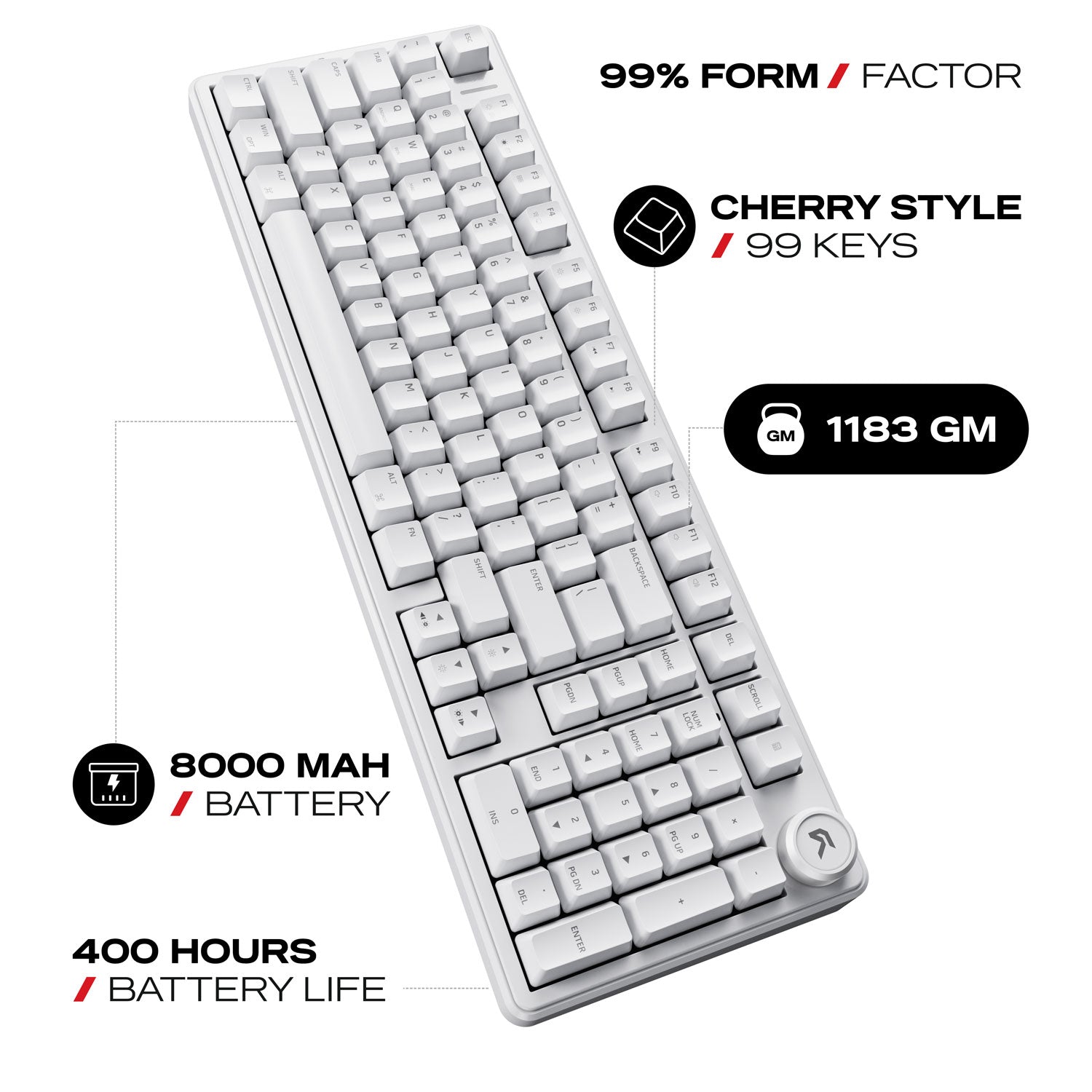 Akula 99 | Compact Full-Size Tri-Mode Gaming Keyboard