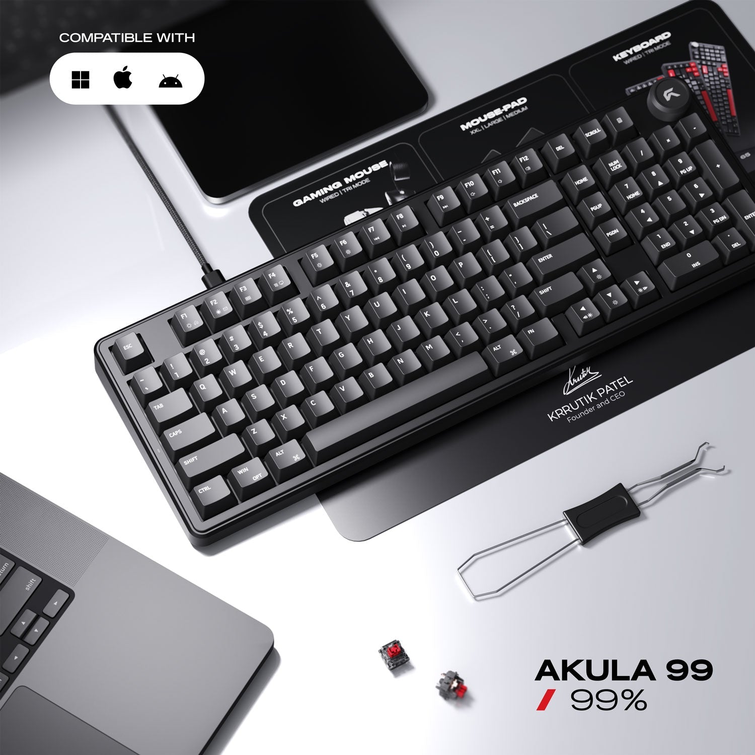 Akula 99 Lite | Compact Full-Size Wired Gaming Keyboard