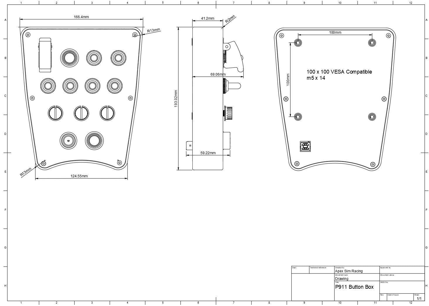 P911 Sim Racing Button Box